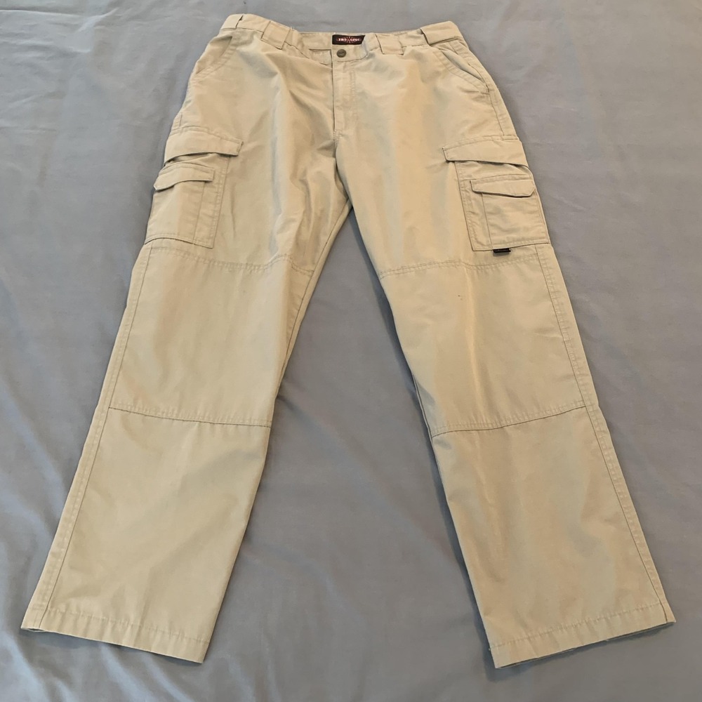 TRU-SPEC Cargo Pants Mens 38x32 Khaki Tactical‎ Poly Cotton Utility Workwear